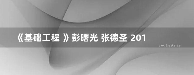 《基础工程 》彭曙光 张德圣 2013年